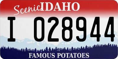 ID license plate I028944