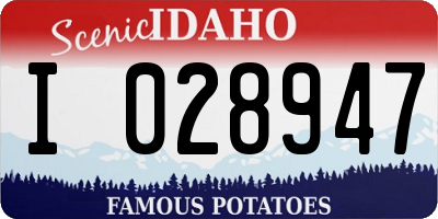ID license plate I028947