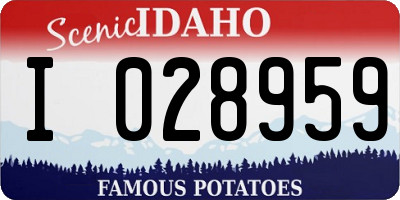 ID license plate I028959