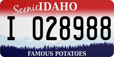 ID license plate I028988