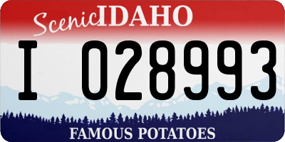 ID license plate I028993