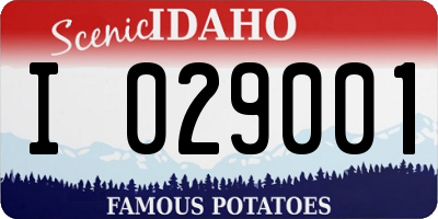 ID license plate I029001