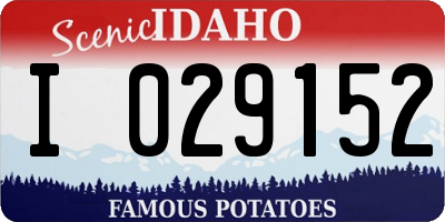 ID license plate I029152