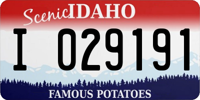 ID license plate I029191