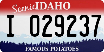 ID license plate I029237