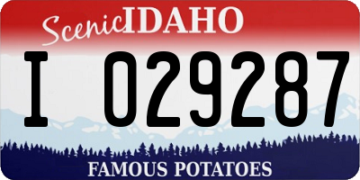 ID license plate I029287
