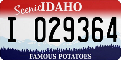 ID license plate I029364