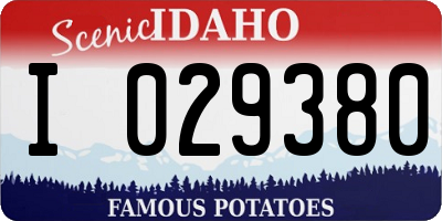 ID license plate I029380
