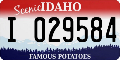 ID license plate I029584