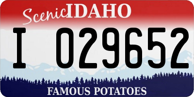 ID license plate I029652