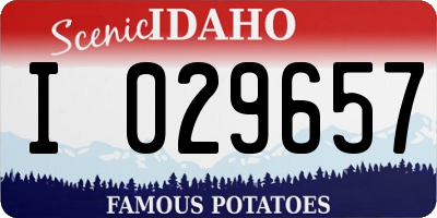 ID license plate I029657