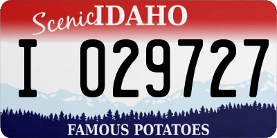 ID license plate I029727