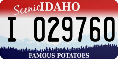 ID license plate I029760