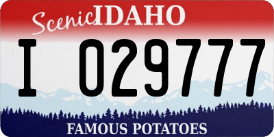 ID license plate I029777