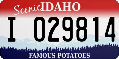 ID license plate I029814