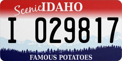 ID license plate I029817