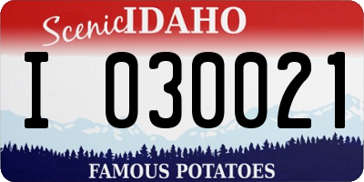 ID license plate I030021