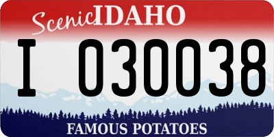 ID license plate I030038