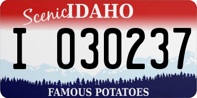 ID license plate I030237