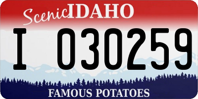 ID license plate I030259