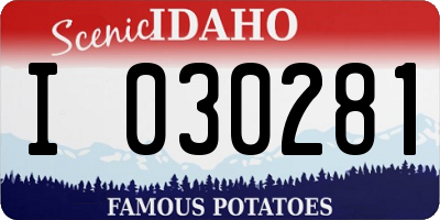 ID license plate I030281