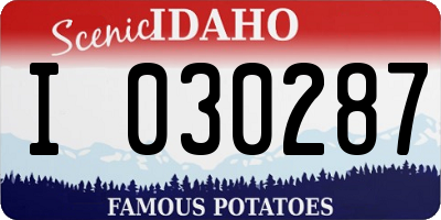 ID license plate I030287