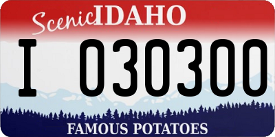 ID license plate I030300