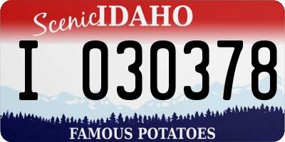 ID license plate I030378