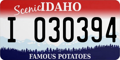ID license plate I030394