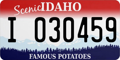ID license plate I030459