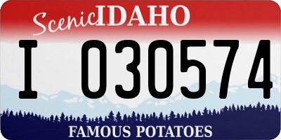 ID license plate I030574