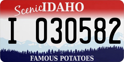 ID license plate I030582