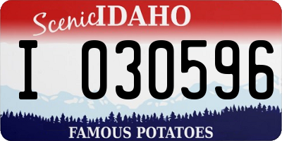 ID license plate I030596
