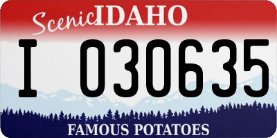 ID license plate I030635