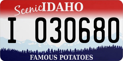 ID license plate I030680