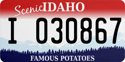 ID license plate I030867