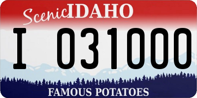 ID license plate I031000