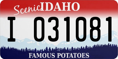 ID license plate I031081