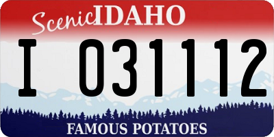 ID license plate I031112