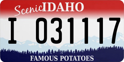 ID license plate I031117