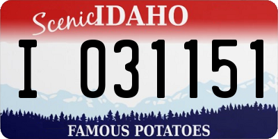 ID license plate I031151