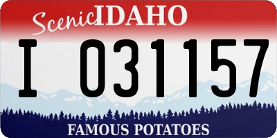 ID license plate I031157