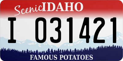 ID license plate I031421