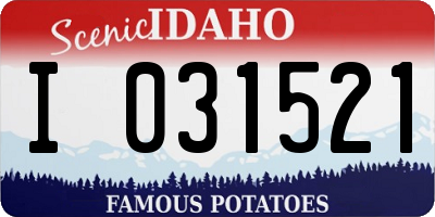 ID license plate I031521