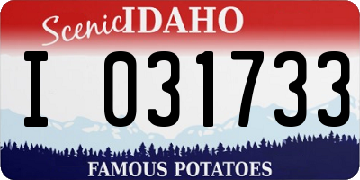 ID license plate I031733