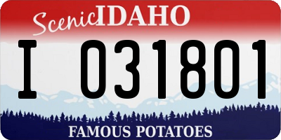 ID license plate I031801