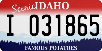 ID license plate I031865