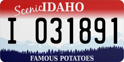ID license plate I031891