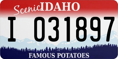 ID license plate I031897