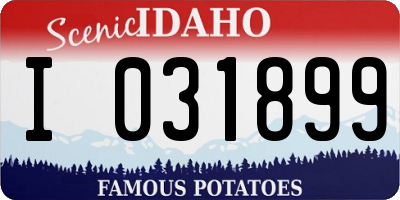 ID license plate I031899